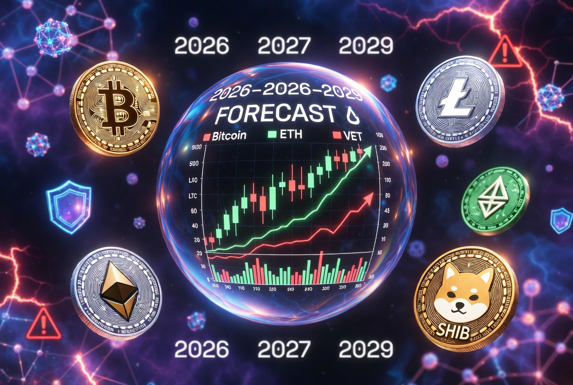 Crypto Market Forecast 2026–2029: Bitcoin, ETH, LTC, VET & SHIB in the Age of Quantum Risk